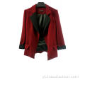 Blazer vintage vermelho patchwork feminino